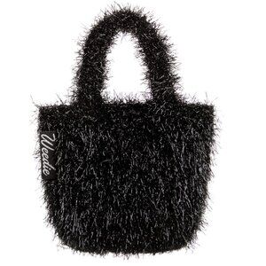 Edie Parker Weedie Mini Grass Metallic Tinsel Black Bag Whimsical Luxury Chic